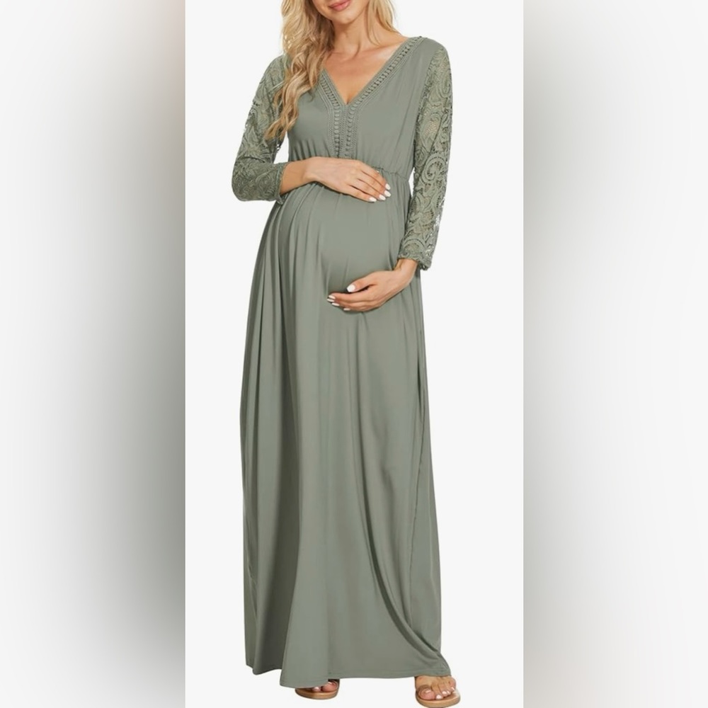 NWOT V Neck Lace Maternity Dress